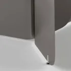 Masa cu blat din sticla modelata si baza metalica curbata - Piacere Viadurini