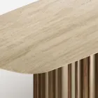 Masă Lunaria cu blat din marmură și bază metalică, fabricată în Italia Viadurini