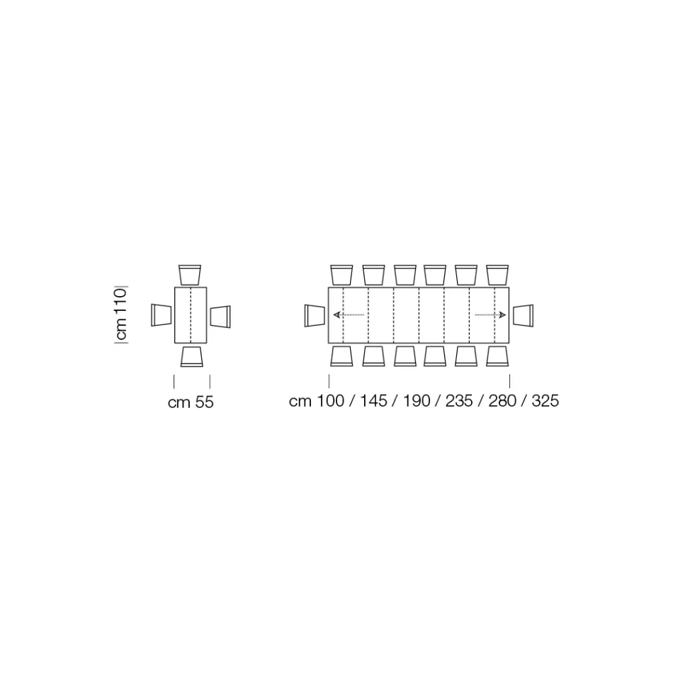 Consolă extensibilă până la 325 cm din laminat Made in Italy - Dalmată Viadurini