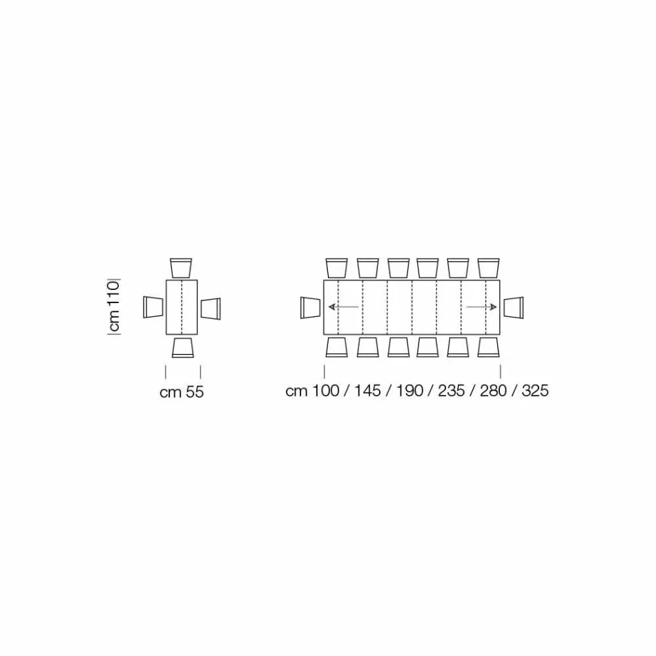 Consolă extensibilă până la 325 cm din melamină Made in Italy - Settimmio Viadurini