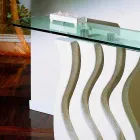 Mese console din piatră și sticlă cu design modern Ciril Viadurini