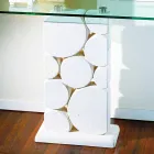 Mese de consolă din piatră și sticlă cu un design modern Hosios Viadurini