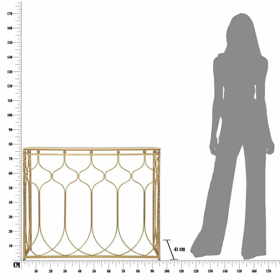 Masă de consolă din fier dreptunghiular modern - Karine Viadurini