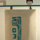 Masă consola rectangulară din piatră și design de cristal Soter Viadurini