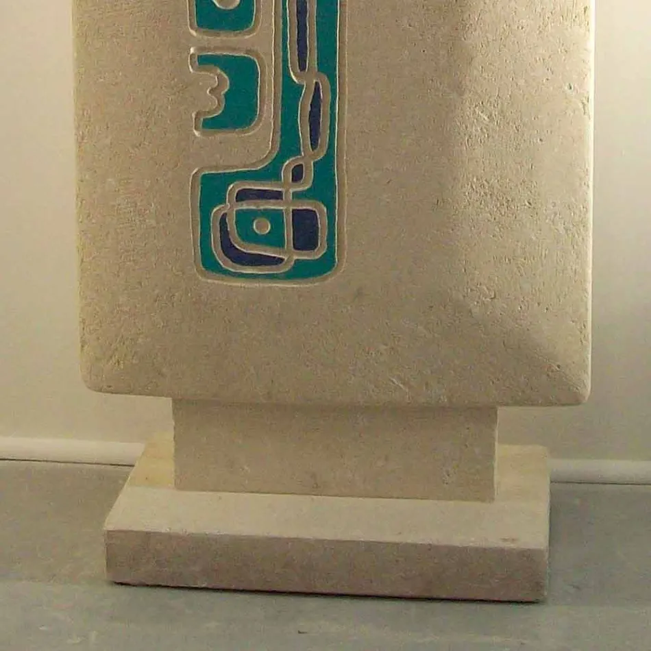 Masă consola rectangulară din piatră și design de cristal Soter Viadurini