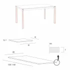 Masă extensibilă de bucătărie Până la 240 cm Efect lemn Fabricat în Italia - malteză Viadurini