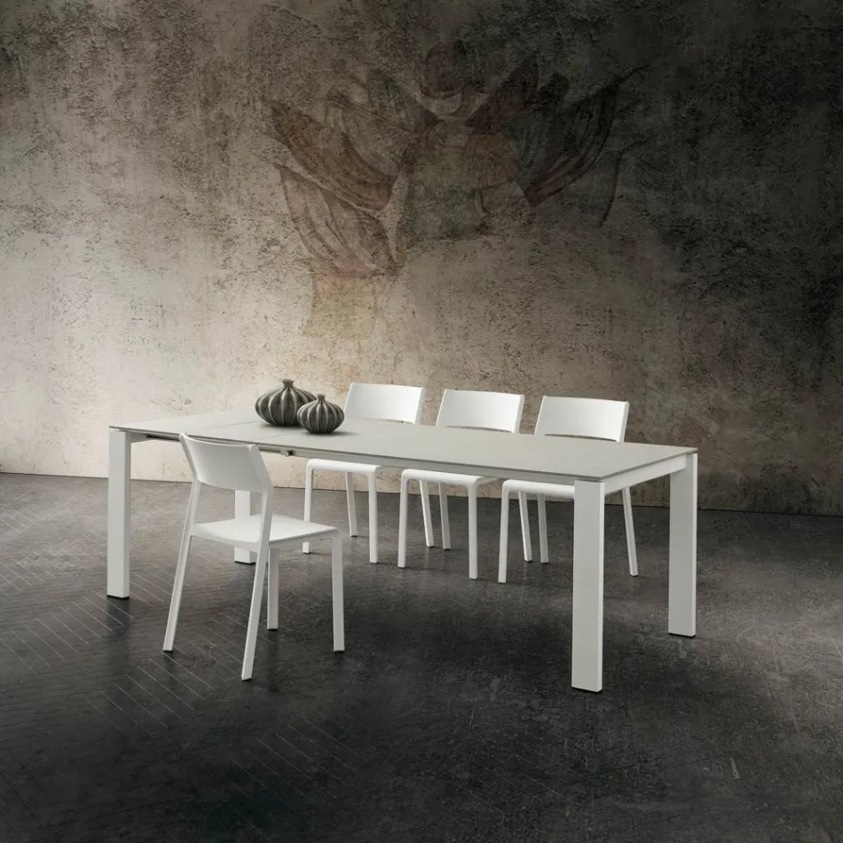 Masa de bucatarie extensibila pana la 240 cm din HPL fin Made in Italy - Jupiter Viadurini