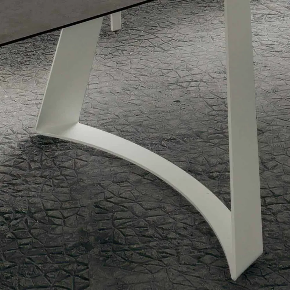 Masă extensibilă de bucătărie Până la 280 cm Efect de marmură Made in Italy - Pinocchio Viadurini