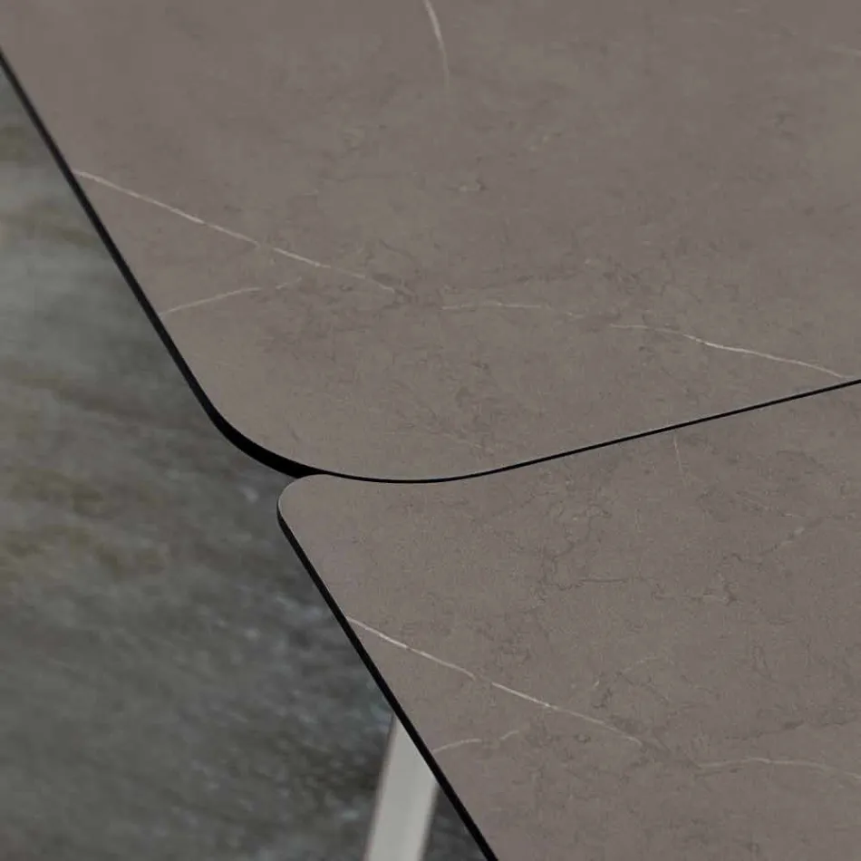 Masă extensibilă de bucătărie Până la 280 cm Efect de marmură Made in Italy - Pinocchio Viadurini