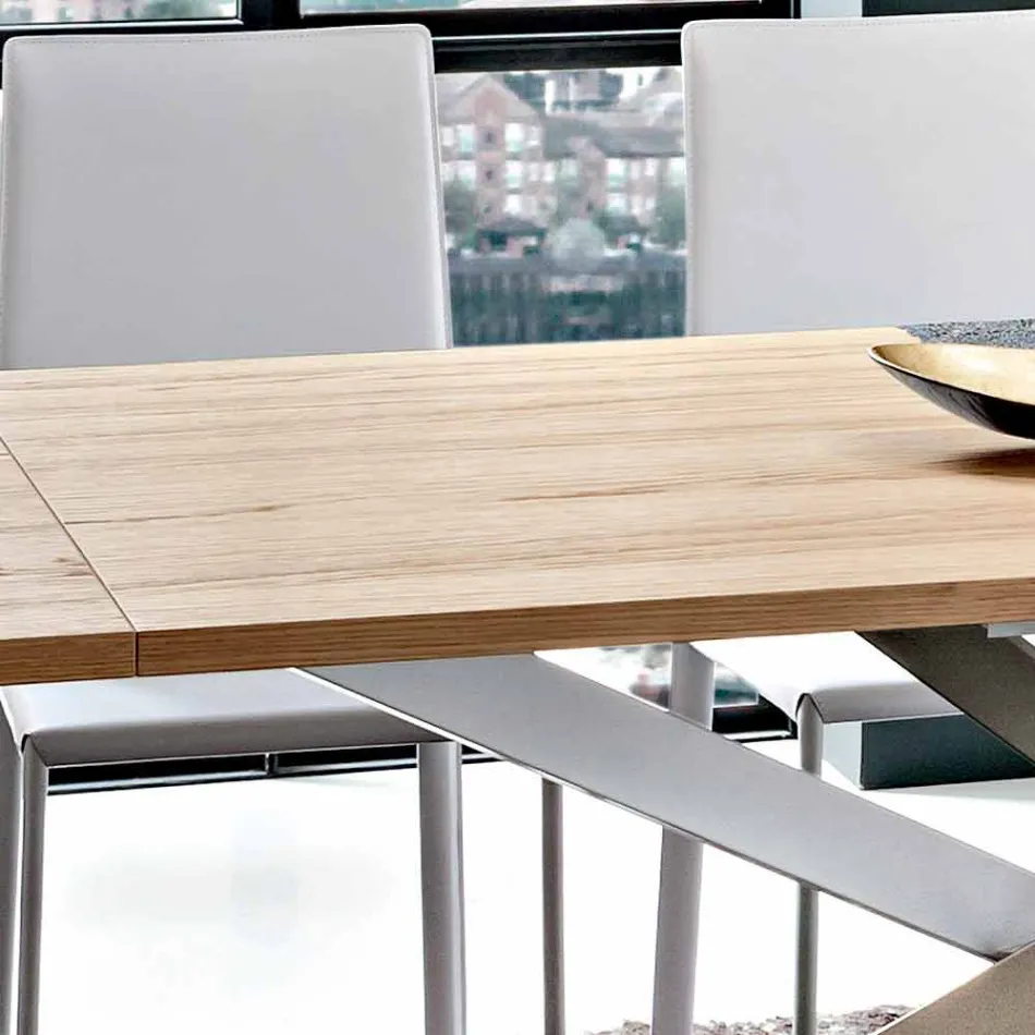 Masă extensibilă de bucătărie Până la 280 cm în lemn Fabricat în Italia - Carlino Viadurini