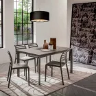 Masă de bucătărie cu blat din melamină și bază metalică Made in Italy - Spilla Viadurini