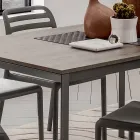 Masă de bucătărie cu blat din melamină și bază metalică Made in Italy - Spilla Viadurini