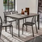 Masă de bucătărie cu blat din melamină și bază metalică Made in Italy - Spilla Viadurini