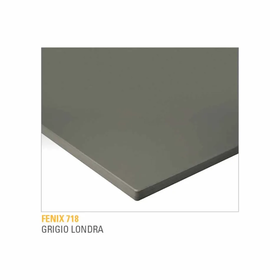 Masă de bucătărie din fenix laminat și aluminiu negru Fabricat în Italia - Lingotto Viadurini