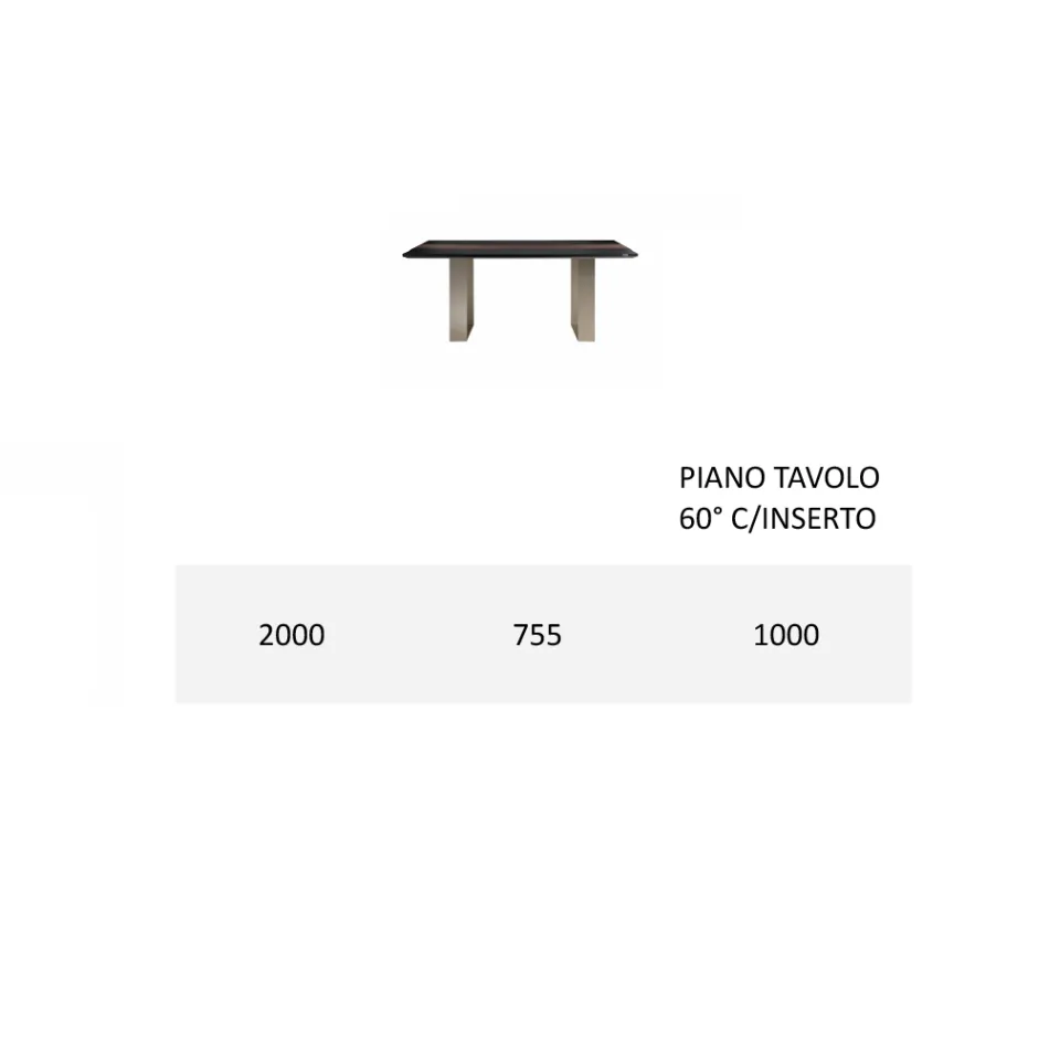 Masa de bucatarie Mdf cu insert din lemn masiv Made in Italy - Tusco Viadurini