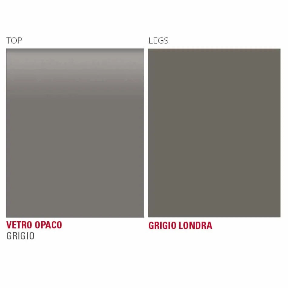 Masă de bucătărie din sticlă mată cu structură metalică Made in Italy - Broșă Viadurini