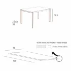 Masă de bucătărie din sticlă mată cu structură metalică Made in Italy - Broșă Viadurini