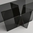 Masa de bucatarie dreptunghiulara cu blat si baza din sticla Made in Italy - Tiseo Viadurini