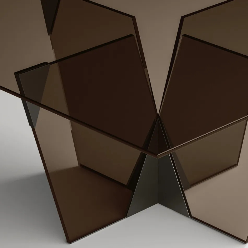 Masa de bucatarie dreptunghiulara cu blat si baza din sticla Made in Italy - Tiseo Viadurini