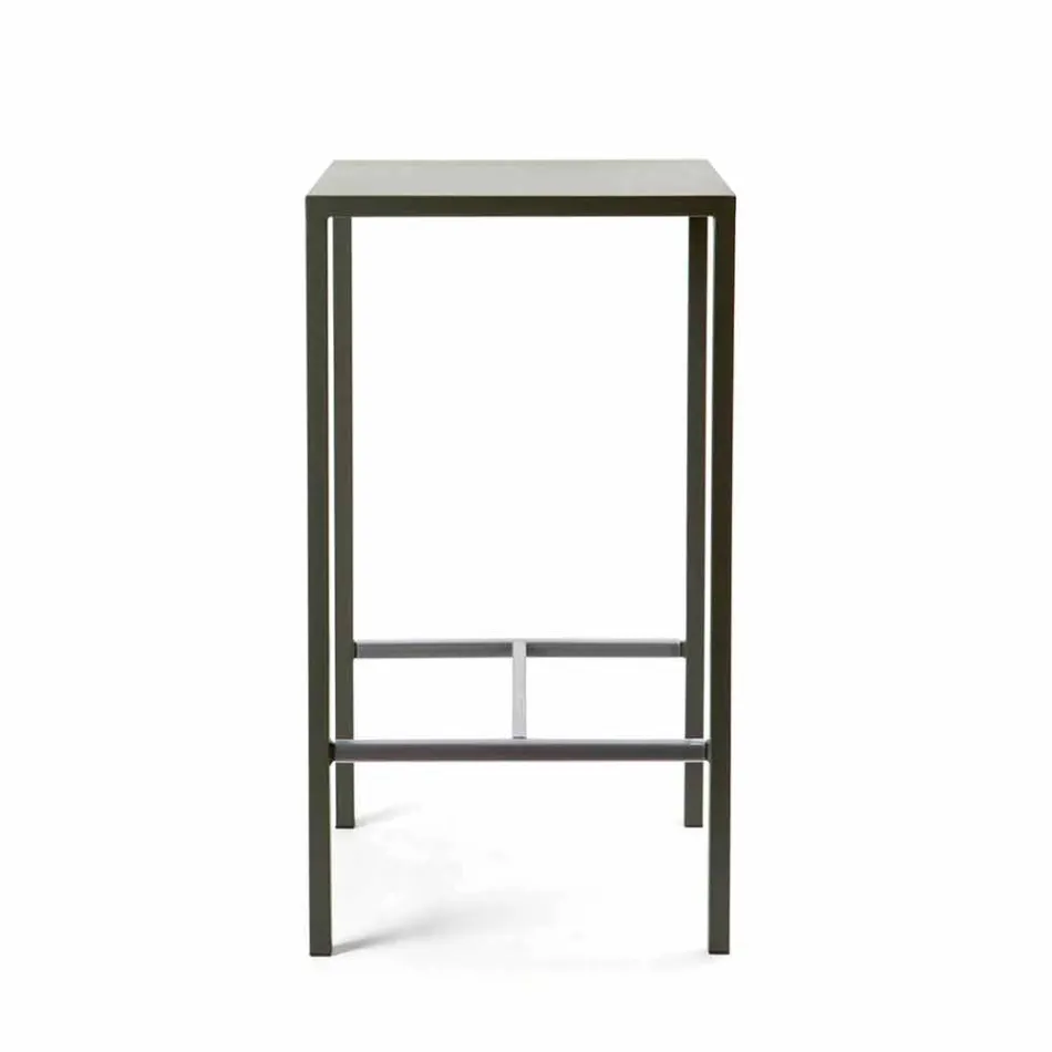 Masă de bar pătrată în exterior din metal, vopsită, realizată în Italia - Fada Viadurini