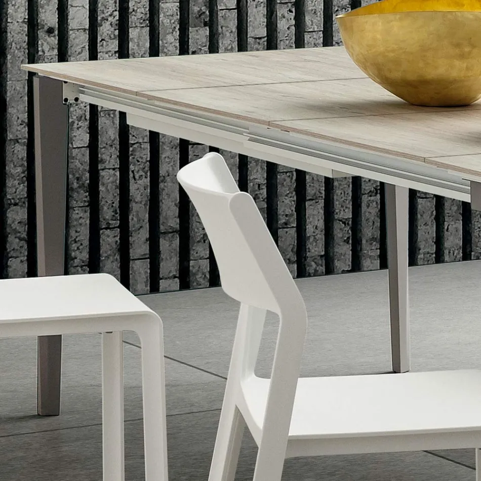 Masa de bucatarie extensibila pana la 240 cm din HPL Made in Italy - Fantastic Viadurini