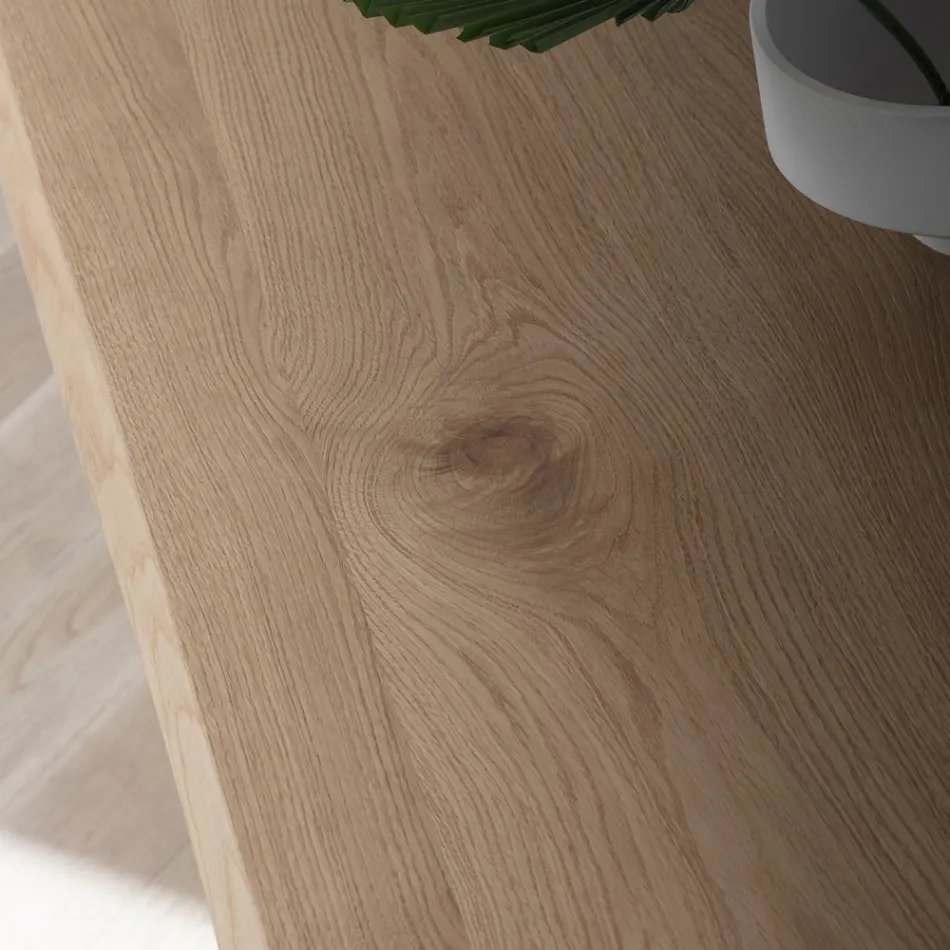 Masa de bucatarie metalica fixa si blat din lemn Made in Italy - Bastiano Viadurini