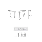 Masa de bucatarie metalica fixa si blat din lemn Made in Italy - Bastiano Viadurini