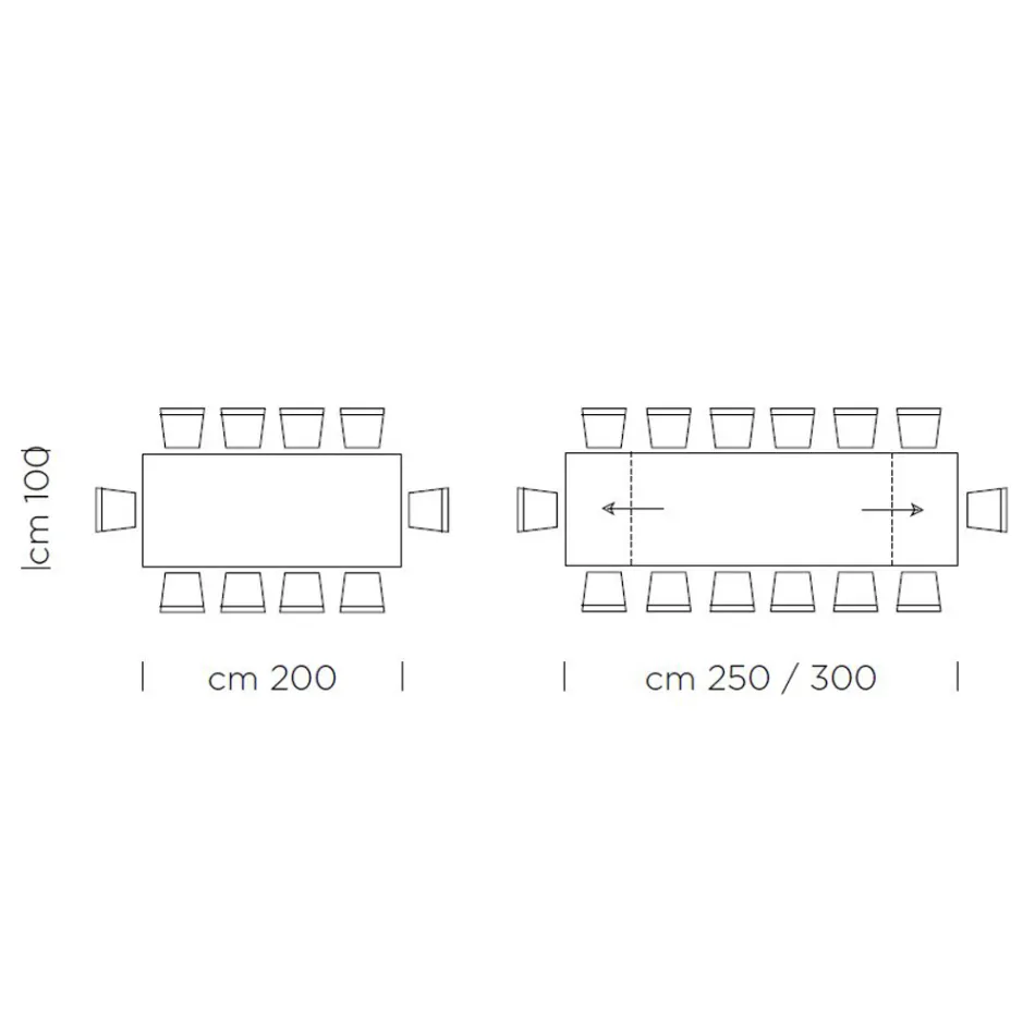 Masa de bucatarie Fenix extensibila pana la 300 cm Made in Italy - Grotta Viadurini