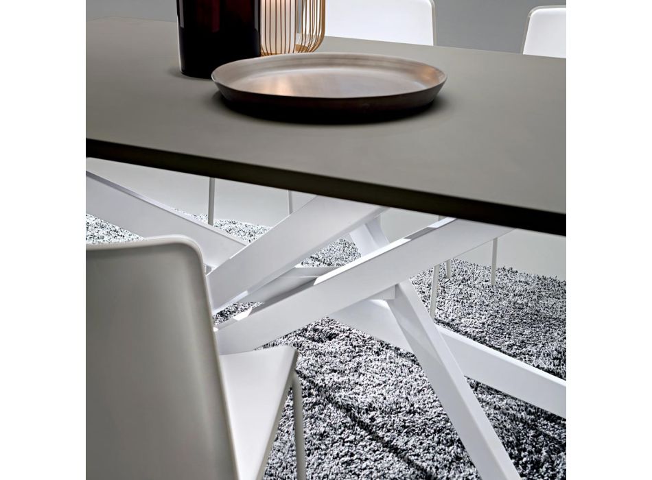 Masa de bucatarie din Fenix si metal alb de calitate Made in Italy - Carlino Viadurini