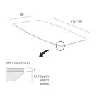 Masă de bucătărie Hpl cu bază din metal antracit Made in Italy - Aresto Viadurini