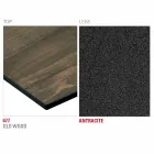 Masă de bucătărie Hpl cu bază din metal antracit Made in Italy - Aresto Viadurini