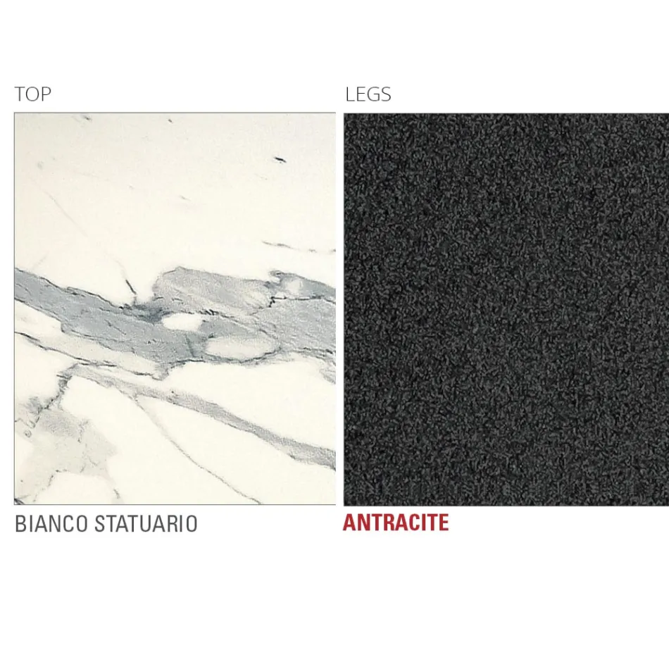 Masa de bucatarie din Laminam cu structura metalica Made in Italy - Carlino Viadurini