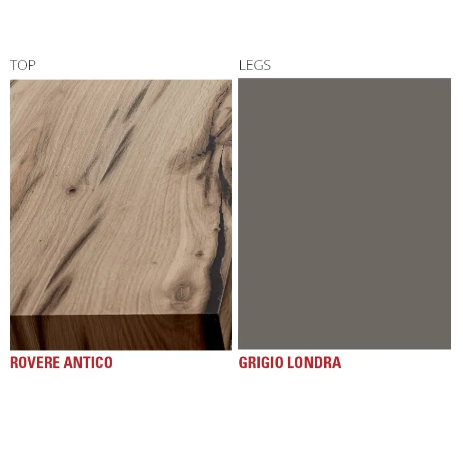 Masa de bucatarie din lemn si metal Made in Italy, de inalta calitate - Dotto Viadurini