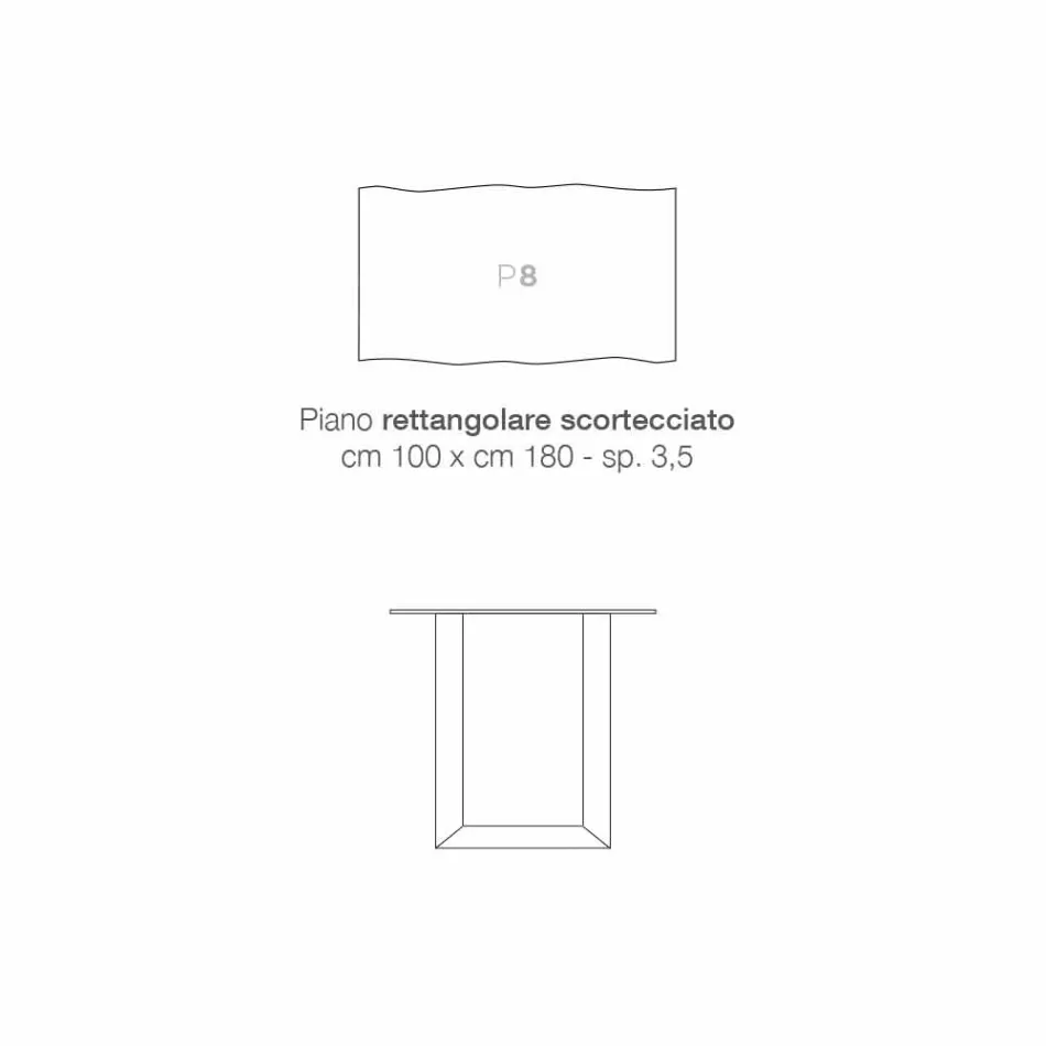 Masă de masă din lemn masiv și metal făcută în Italia, Flora Viadurini