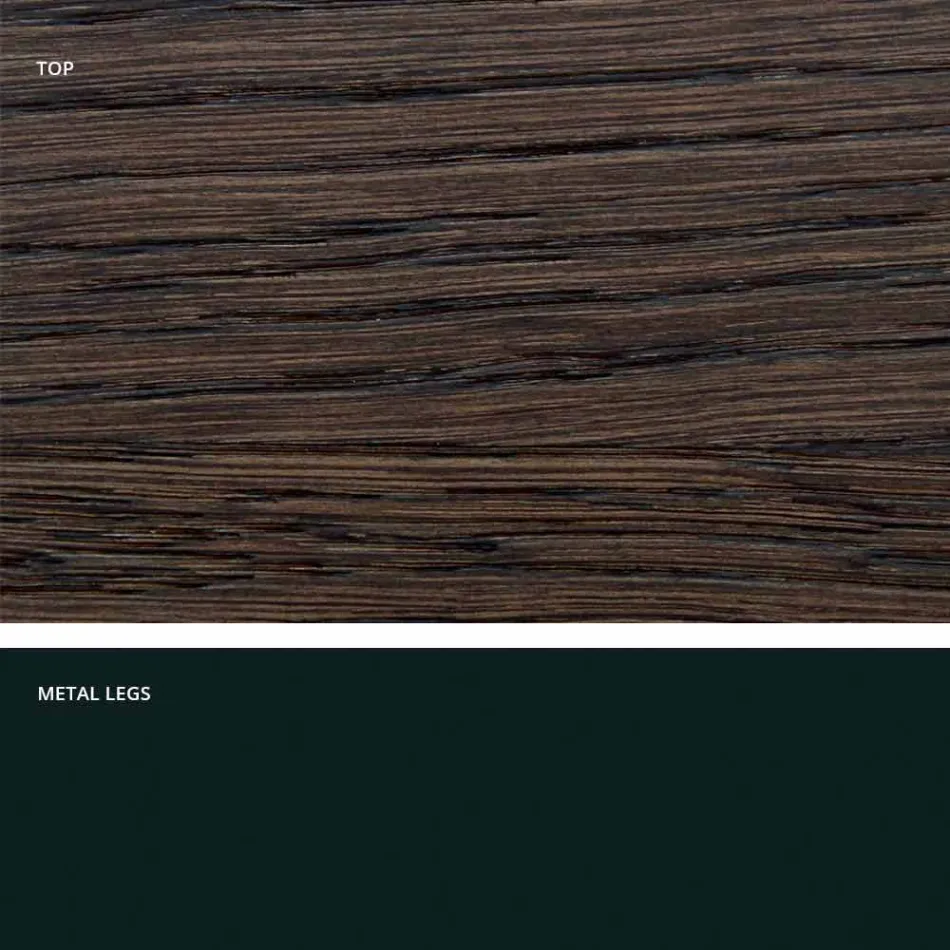 Masă de masă din lemn masiv și metal făcută în Italia, Flora Viadurini