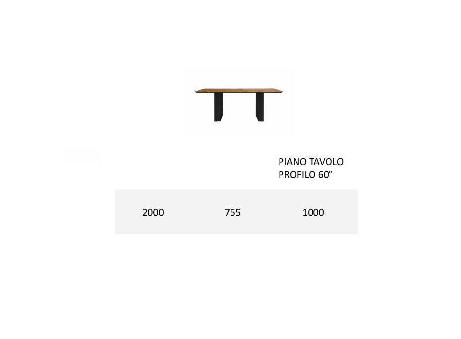 Masa de bucatarie din lemn masiv si picioare din fier Made in Italy - Pegasus Viadurini