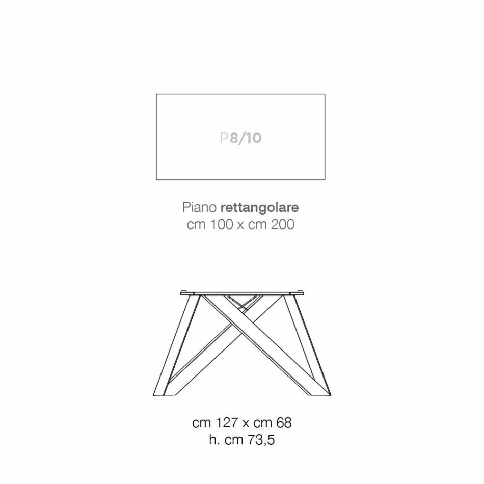 Masa de bucatarie din MDF si metal din Italia, Wilmer Viadurini