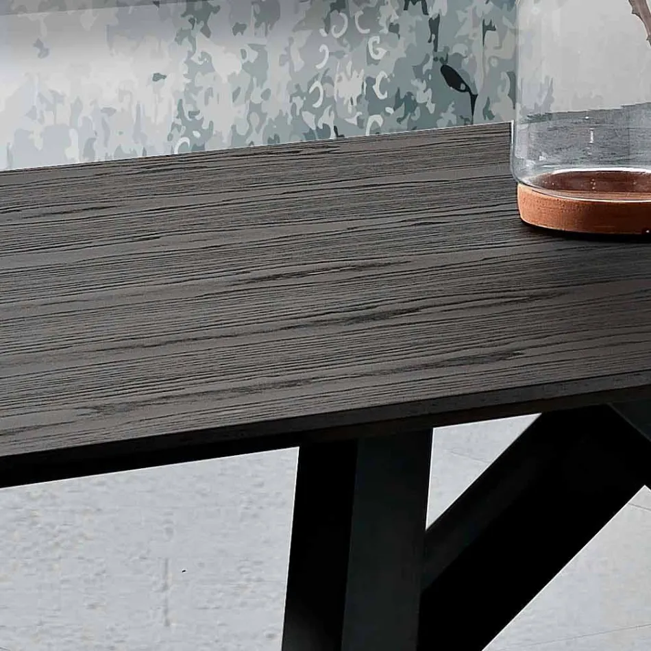 Masa de bucatarie din MDF si metal din Italia, Wilmer Viadurini