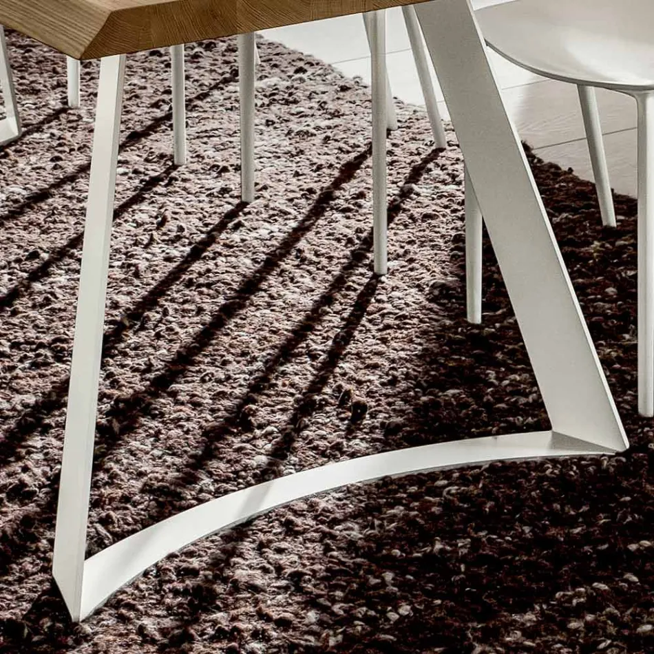 Masa de bucatarie din lemn decoartat de inalta calitate Made in Italy - Pinocchio Viadurini