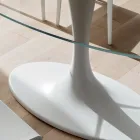 Masa de bucatarie de lux din sticla securizata si marmura Made in Italy - Brontolo Viadurini