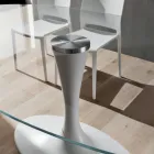 Masa de bucatarie de lux din sticla temperata si marmura Made in Italy - Brontolo Viadurini