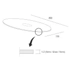 Masa de bucatarie de lux din sticla temperata si marmura Made in Italy - Brontolo Viadurini