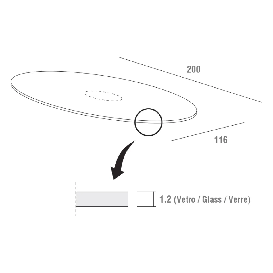 Masa de bucatarie de lux din sticla temperata si marmura Made in Italy - Brontolo Viadurini