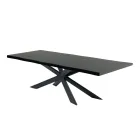 Masa de bucatarie moderna din lemn furniruit si otel Made in Italy - Grotta Viadurini