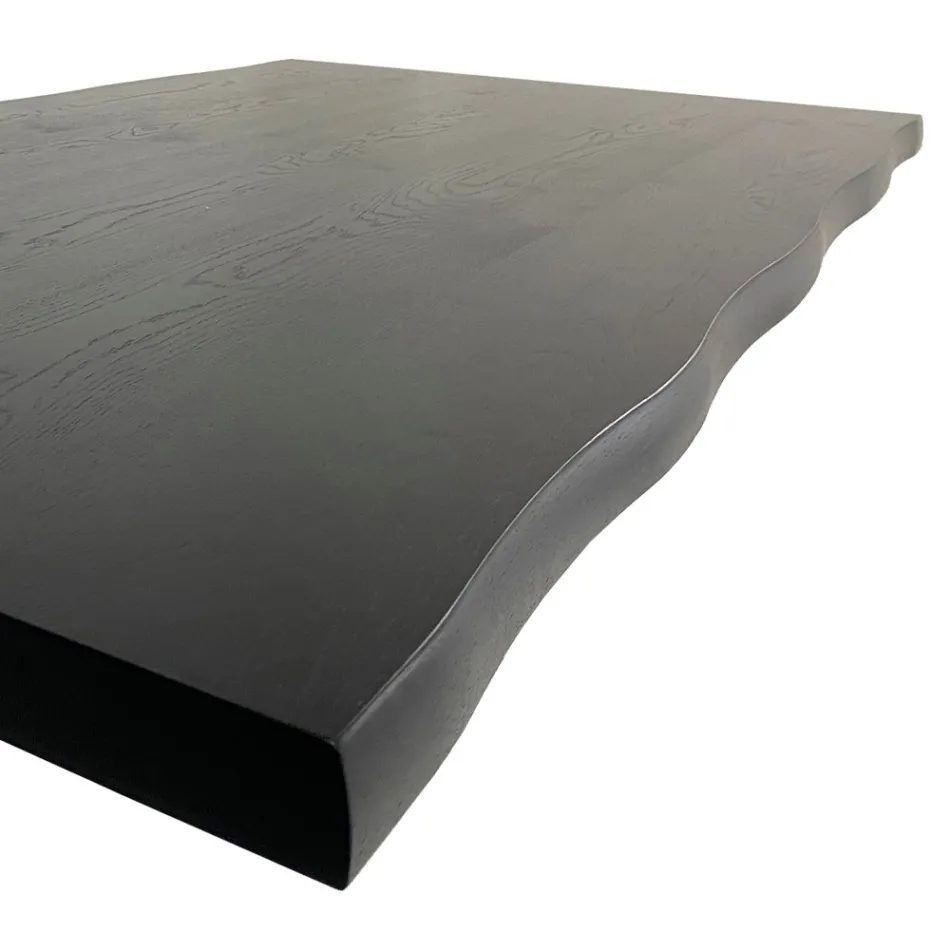 Masa de bucatarie moderna din lemn furniruit si otel Made in Italy - Grotta Viadurini