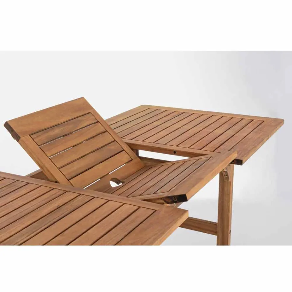 Masă extensibilă de exterior Până la 160 cm în lemn de salcâm - Cloud Viadurini