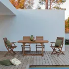 Masă extensibilă de exterior Până la 160 cm în lemn de salcâm - Cloud Viadurini