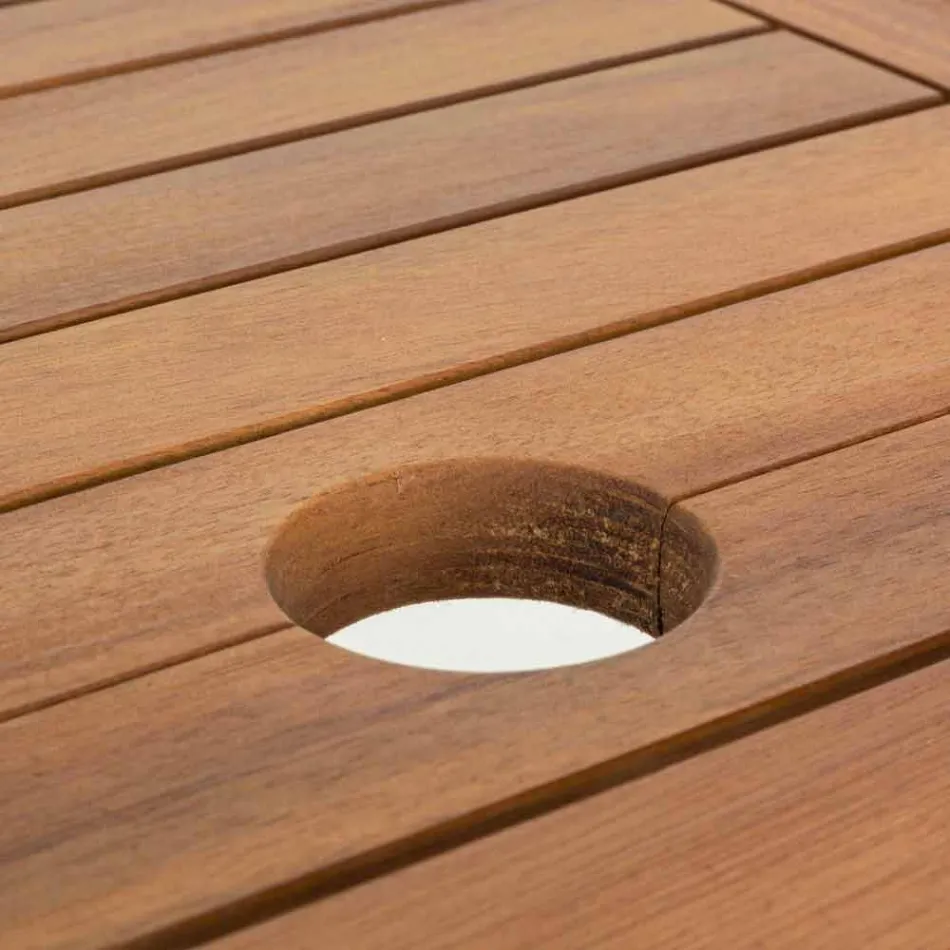 Masă extensibilă de exterior Până la 160 cm în lemn de salcâm - Cloud Viadurini