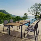 Masă extensibilă în aer liber de până la 200 cm cu blat în tec - finisaj Bobel Viadurini