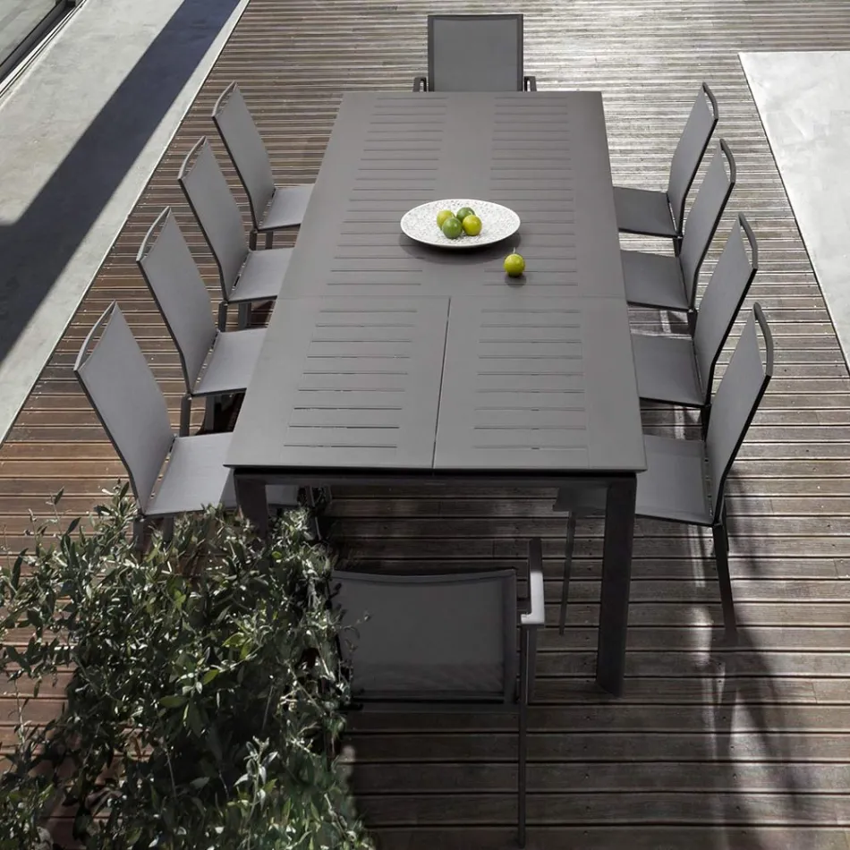 Masă extensibilă în interior în design modern din aluminiu - Casper Viadurini